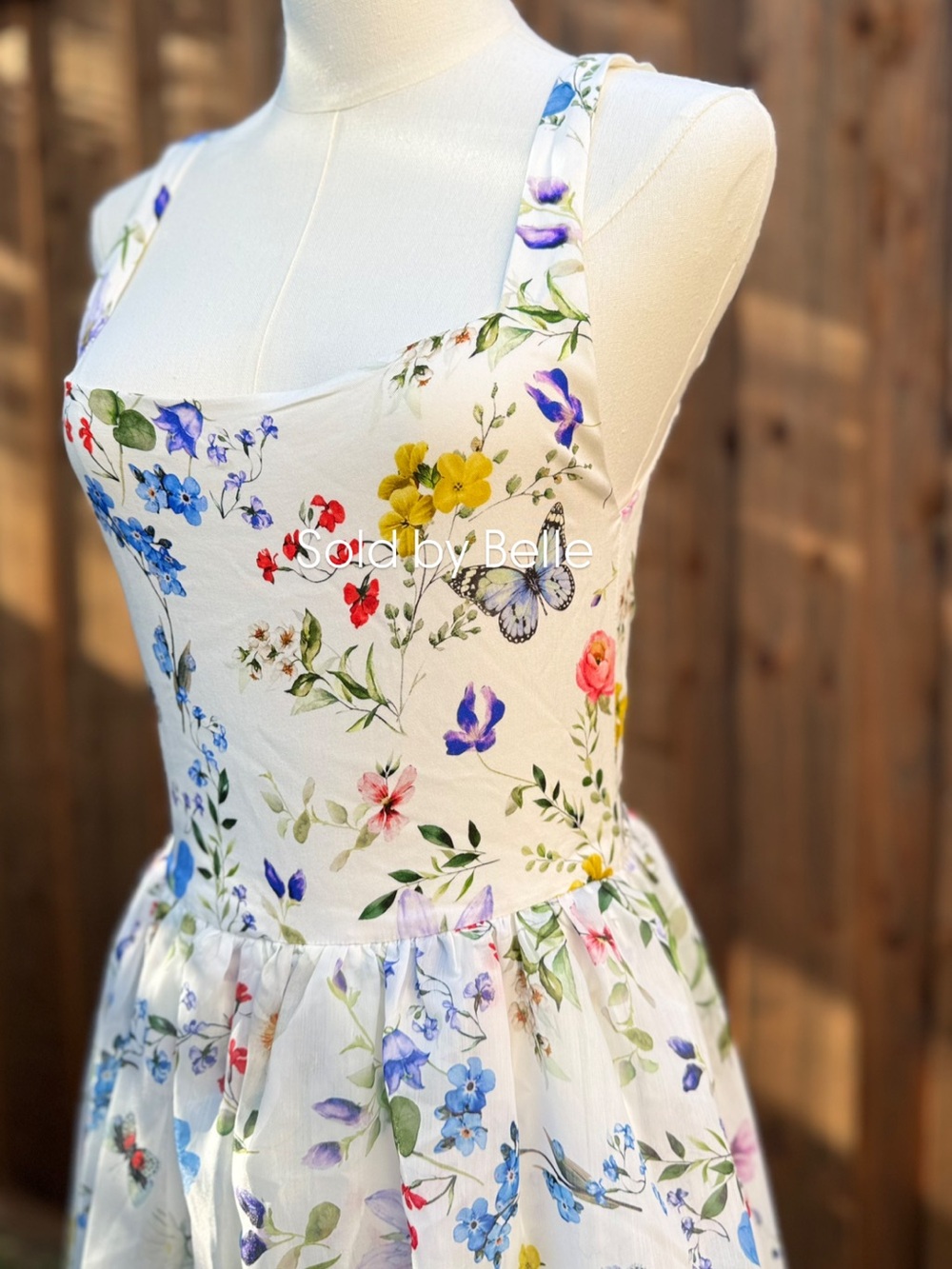 NWT Alice + Olivia Chara Square Neck Maxi Dress Twisting Vines Off White Size 6 - Picture 2 of 7